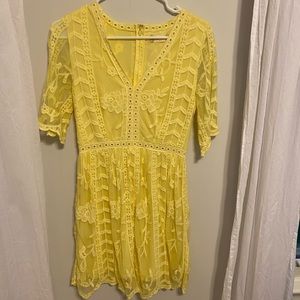 Altar’d State Yellow Lace Dress